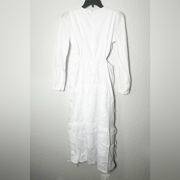 NWOT Amazon White Cutout Long Sleeve Tier Dress - Picture 3 of 4